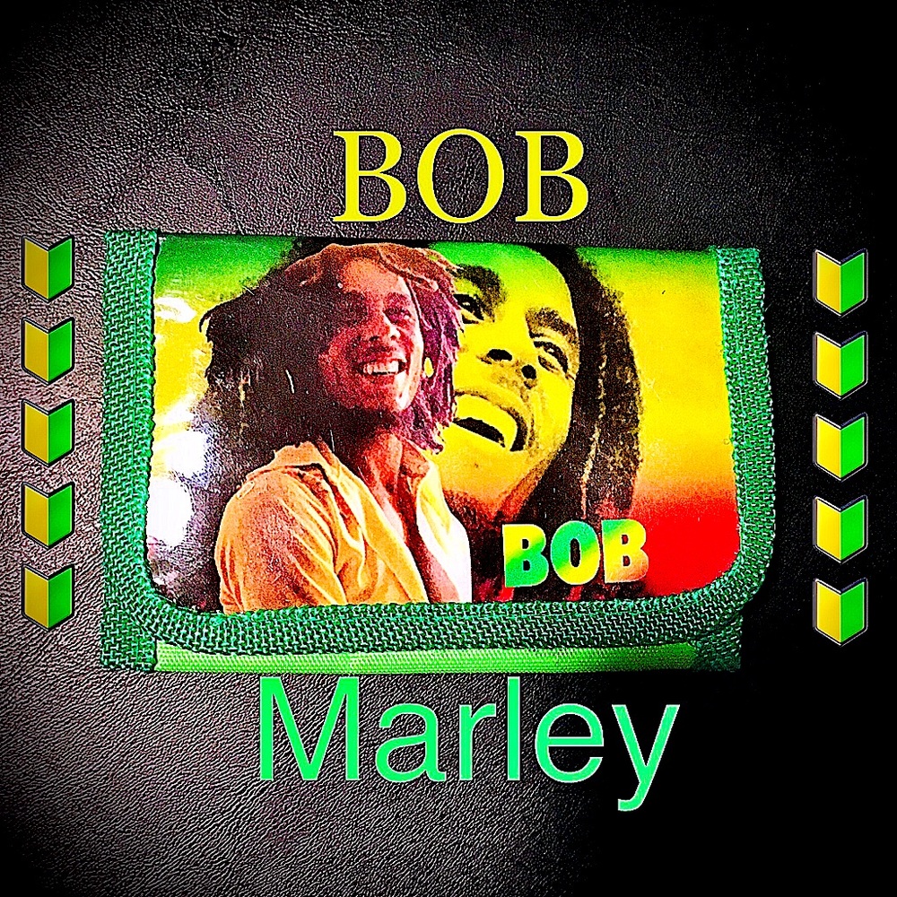 Bob Marley print wallet with velcro enclosure (vibrant colors)
